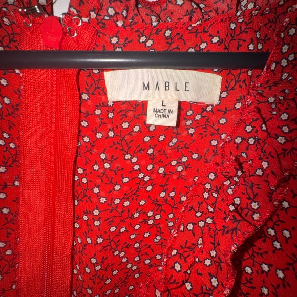 MARBLE Red Ruffled Mini Dress - Picture 2 of 3